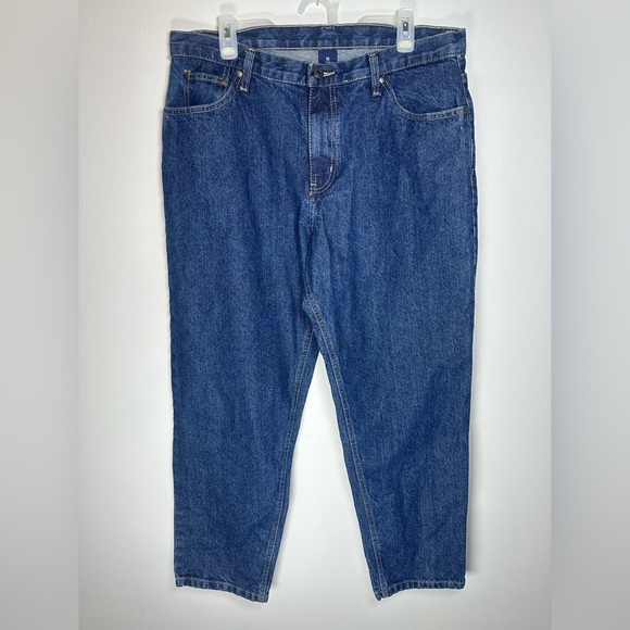 Women’s Relaxed Fit Blue Jeans with Classic Style Size 16 short Grandpa Jeans - Picture 1 of 7